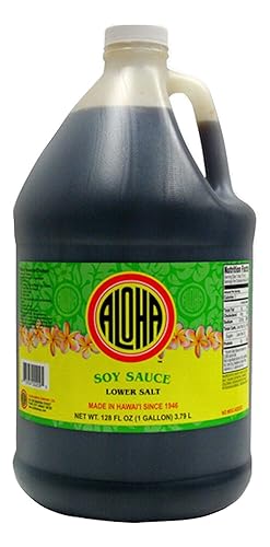 Aloha Shoyu - Lower Salt Soy Sauce with 25% Less Sodium - Versatile and Balanced Shoyu Sauce - Made in Hawaii - 1 Gallon