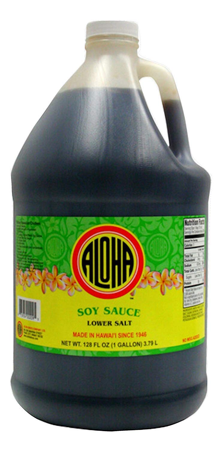 Aloha Shoyu - Lower Salt Soy Sauce with 25% Less Sodium - Versatile and Balanced Shoyu Sauce - Made in Hawaii - 1 Gallon