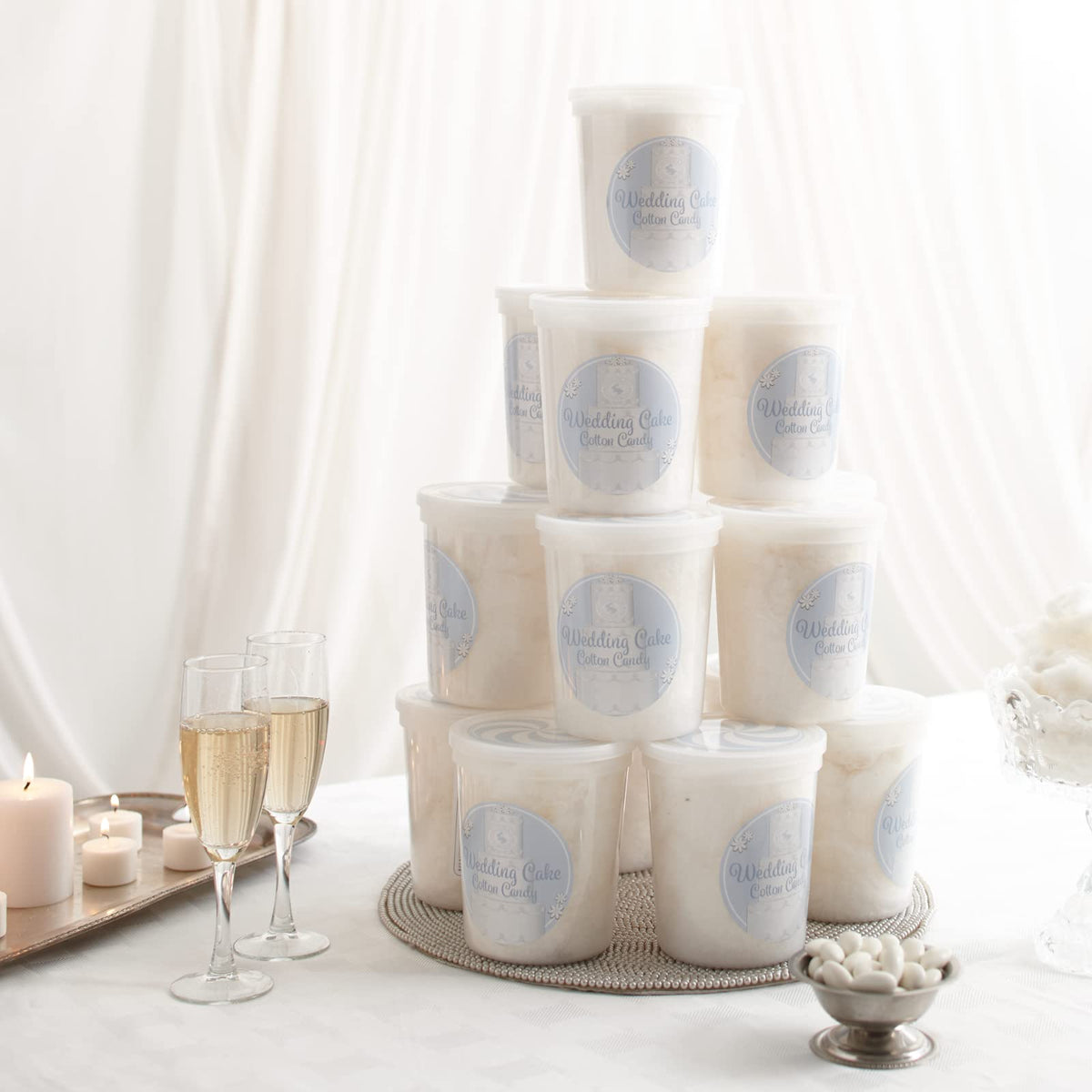 Wedding Cake Gourmet Flavored Cotton Candy (36 Pack) - Unique Idea for Holidays, Birthdays, Gag Gifts, Party Favors…
