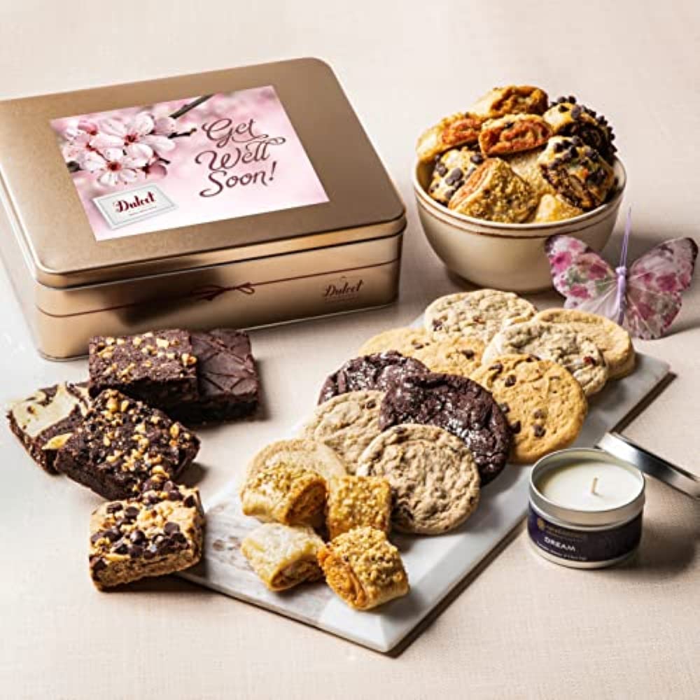 Get Well Soon Gift Basket, Gourmet Get Well Basket for, Wife, Girlfriend, Mom, Daughter, Dad, Son, or Coworker Care Packages by Dulcet Gift Baskets