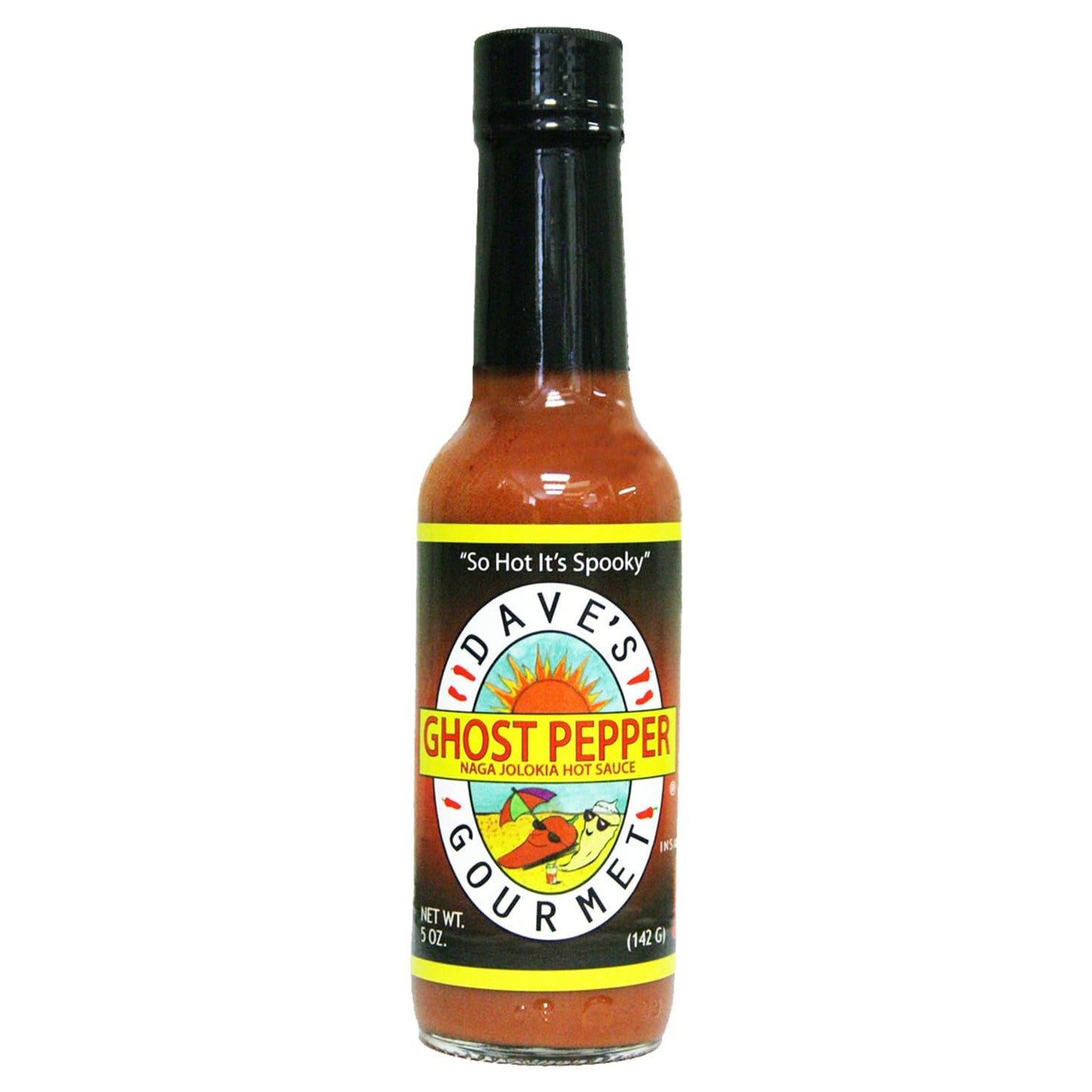 Dave's Gourmet Ghost Pepper Naga Jolokia Hot Sauce - Insanely Hot Plus Heat Level - Ghost Pepper Hot Sauce - Use on Wings, Stews, Potato Salad