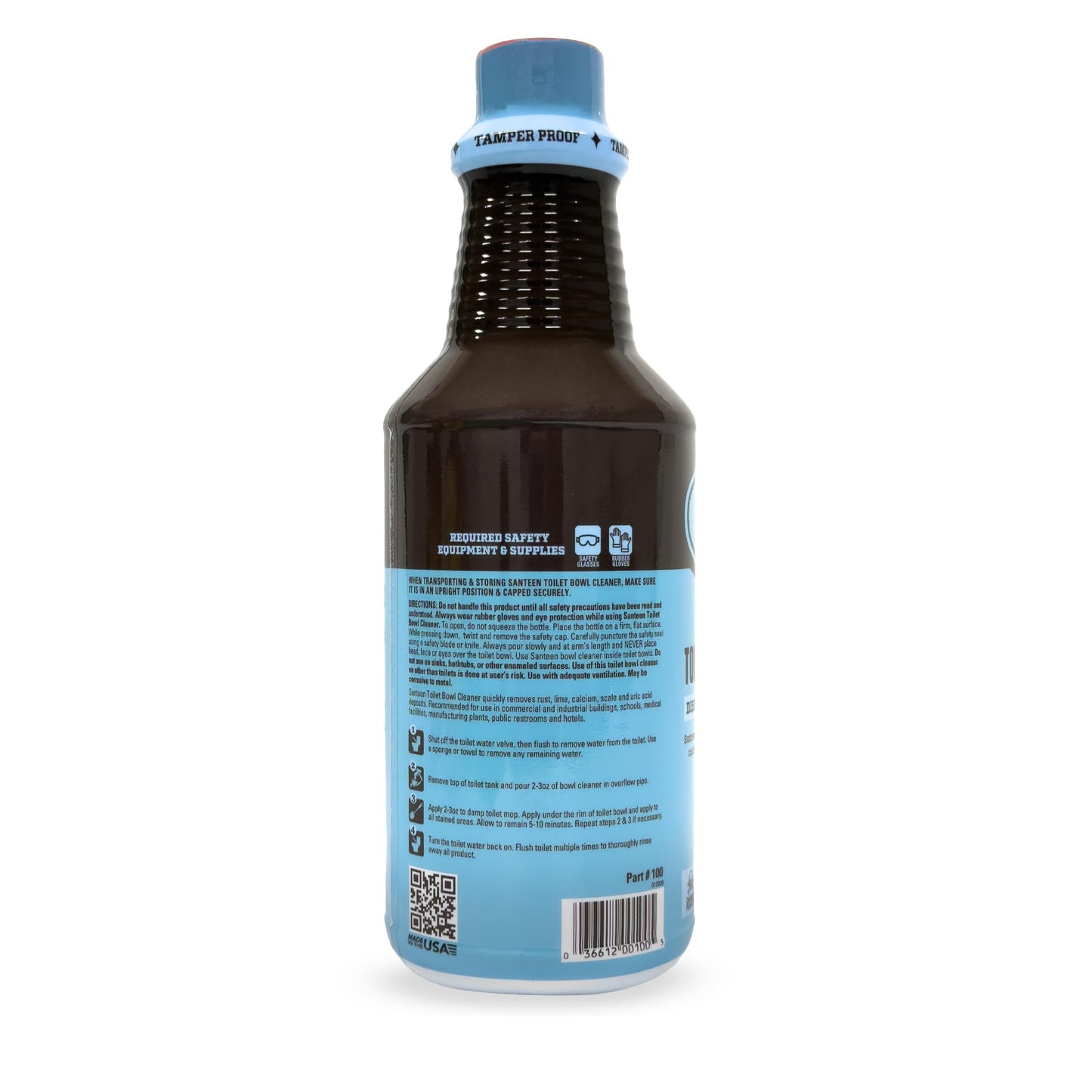 Santeen Professional Toilet Bowl Cleaner - 6 Pack (32oz Bottles) - Heavy Duty Rust, Lime & Scale Remover - Restores Porcelain Finish - Industrial