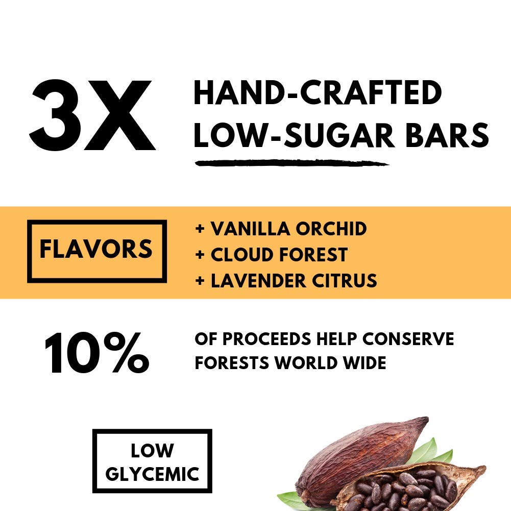 Epic Bean-to-Bar Chocolate (2.2 oz Bar) Variety Pack | Organic, Paleo, Keto, Artisan, Healthy, Vegan, Made with Adaptogens (Low-Sugar Variety, 3-pack)