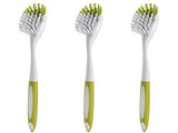 Dish Brush with Handle, Stiff Bristles Dish Scrubber for Pots, Pans & Sink Cleaning, 3 Pack
