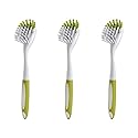 Dish Brush with Handle, Stiff Bristles Dish Scrubber for Pots, Pans & Sink Cleaning, 3 Pack