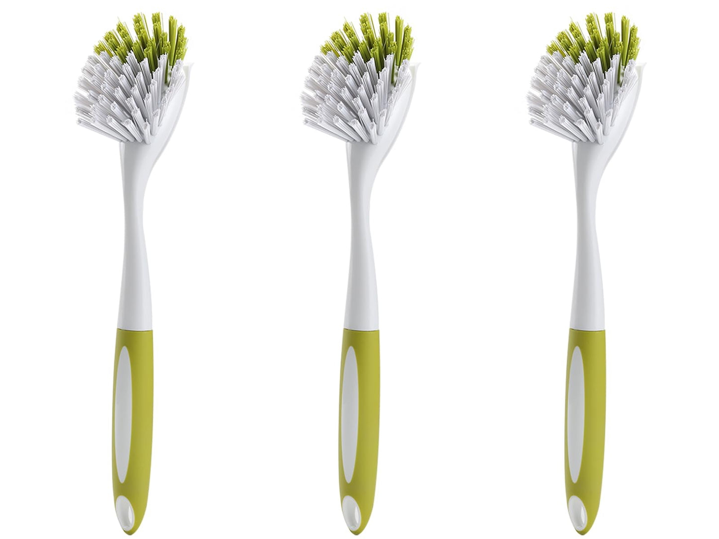 Dish Brush with Handle, Stiff Bristles Dish Scrubber for Pots, Pans & Sink Cleaning, 3 Pack