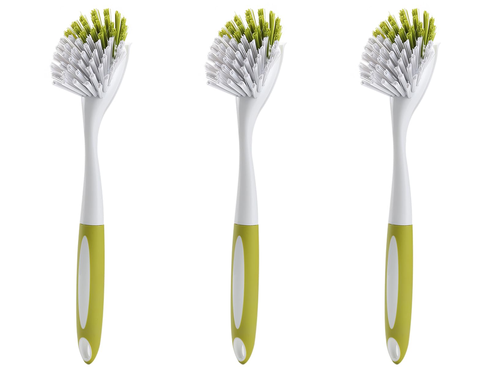Dish Brush with Handle, Stiff Bristles Dish Scrubber for Pots, Pans & Sink Cleaning, 3 Pack