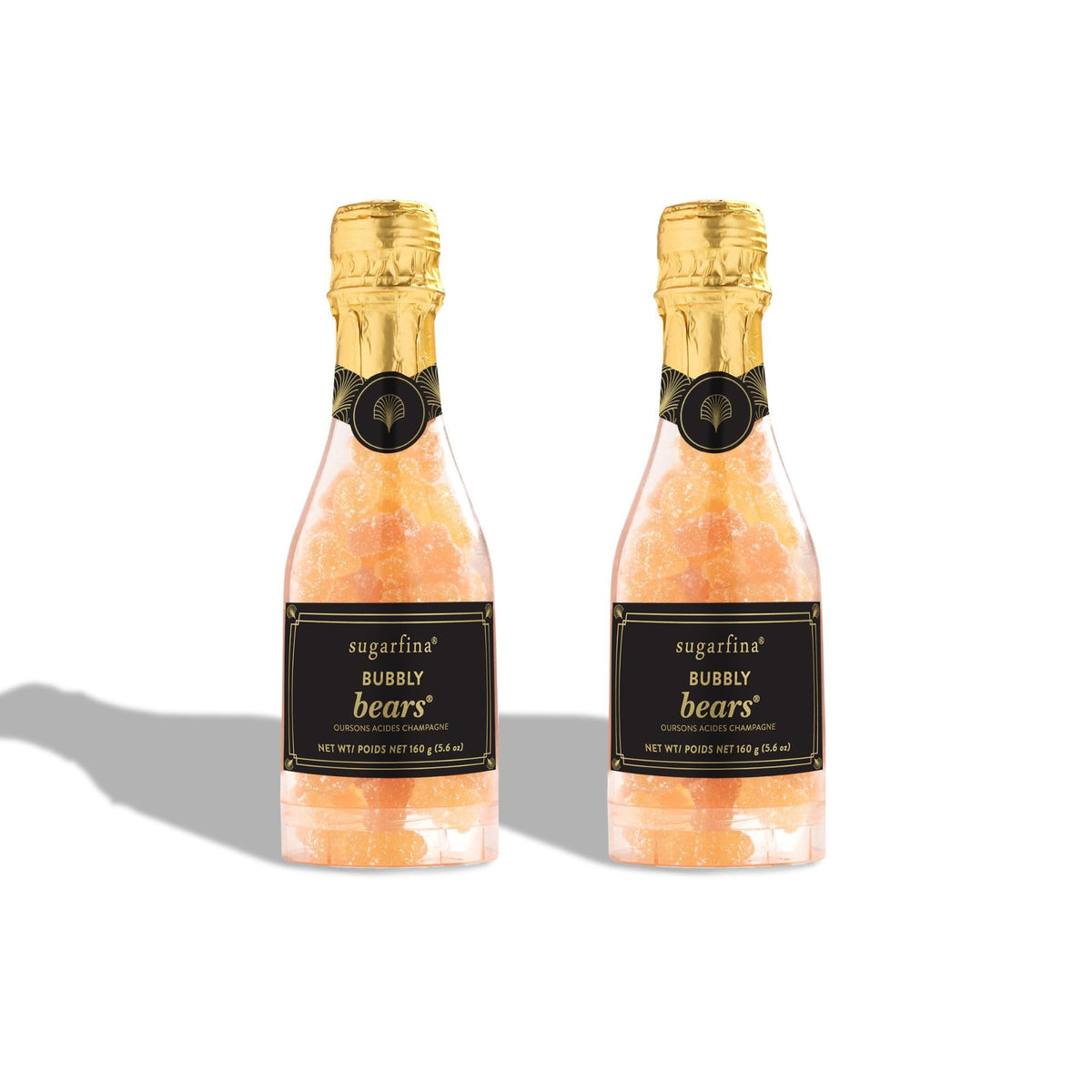 Sugarfina Bubbly Bears Celebration Bottle, 5.6 oz, 2 Count | Cocktail Candy | Gummies | Champagne Bears