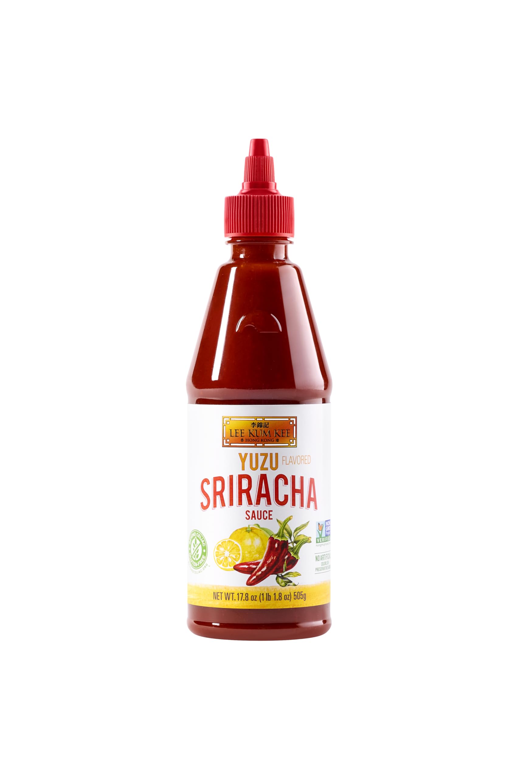 Lee Kum Kee Yuzu Flavored Sriracha Sauce (17.8 oz - 1 Pack) | Gluten Free | Bold & Zesty | Perfect for Dipping, Drizzling, Marinades, Seafood, Poke