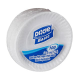 Dixie Basic 6" Light-Weight Paper Plates by GP PRO (Georgia-Pacific), White, DBP06W, 1,200 Count (100 Plates Per Pack, 12 Packs Per Case)