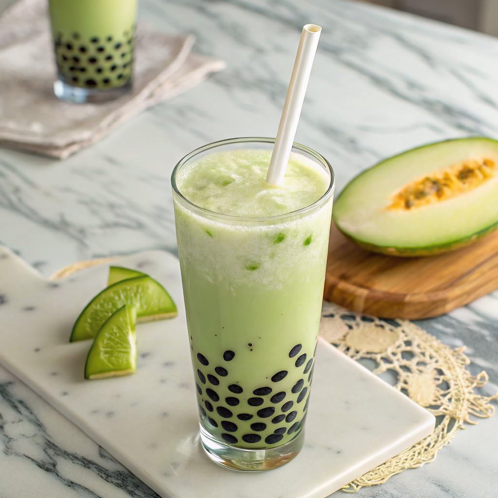 Pocas Bubble Tea with Tapioca Pearls, (Pack of 4, 16.5 oz), Asian Drinks, Refreshing Milk Tea with Boba Pearls (Honeydew)
