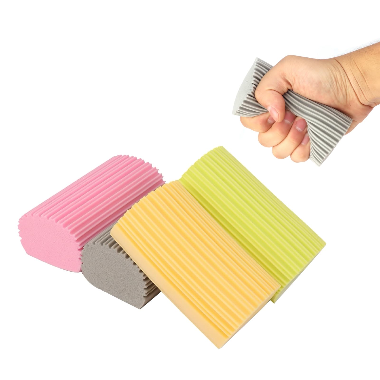 Damp Clean Duster Sponge 4 Pack,Magic Sponge Eraser Baseboard Cleaner Tool,Reusable Household Cleaning Sponge for Blinds, Floorboards, Fan Blades
