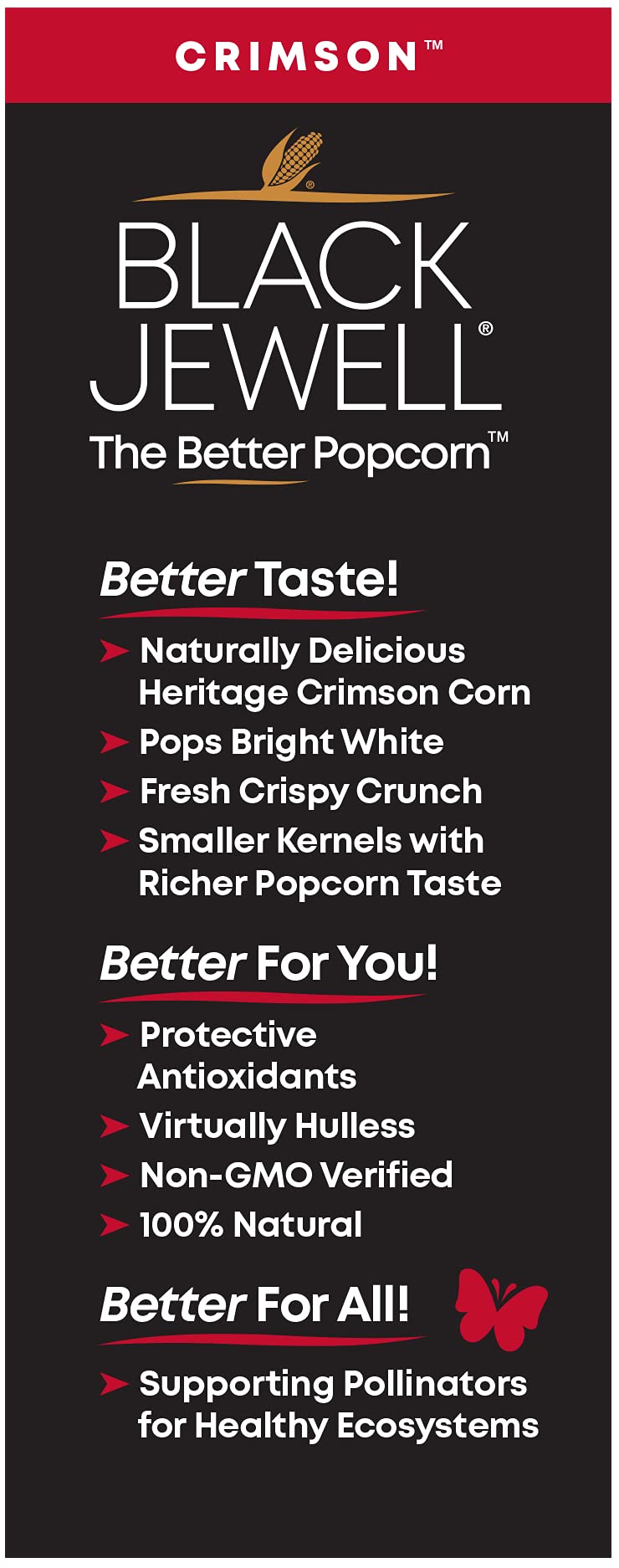 Black Jewell Gourmet Popcorn Kernels, Crimson Red, 28.35 Ounces (Pack of 1)