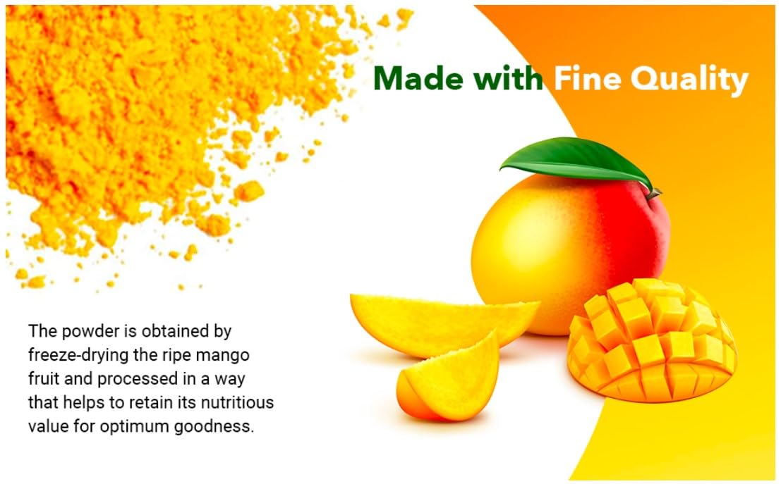 Natural Mango Fruit Powder - 1 lb - Non-GMO, Vegan, Gluten Free, Kosher, Vegan, Paleo, Raw - Green Nectar (16 Oz - 1 Pack)