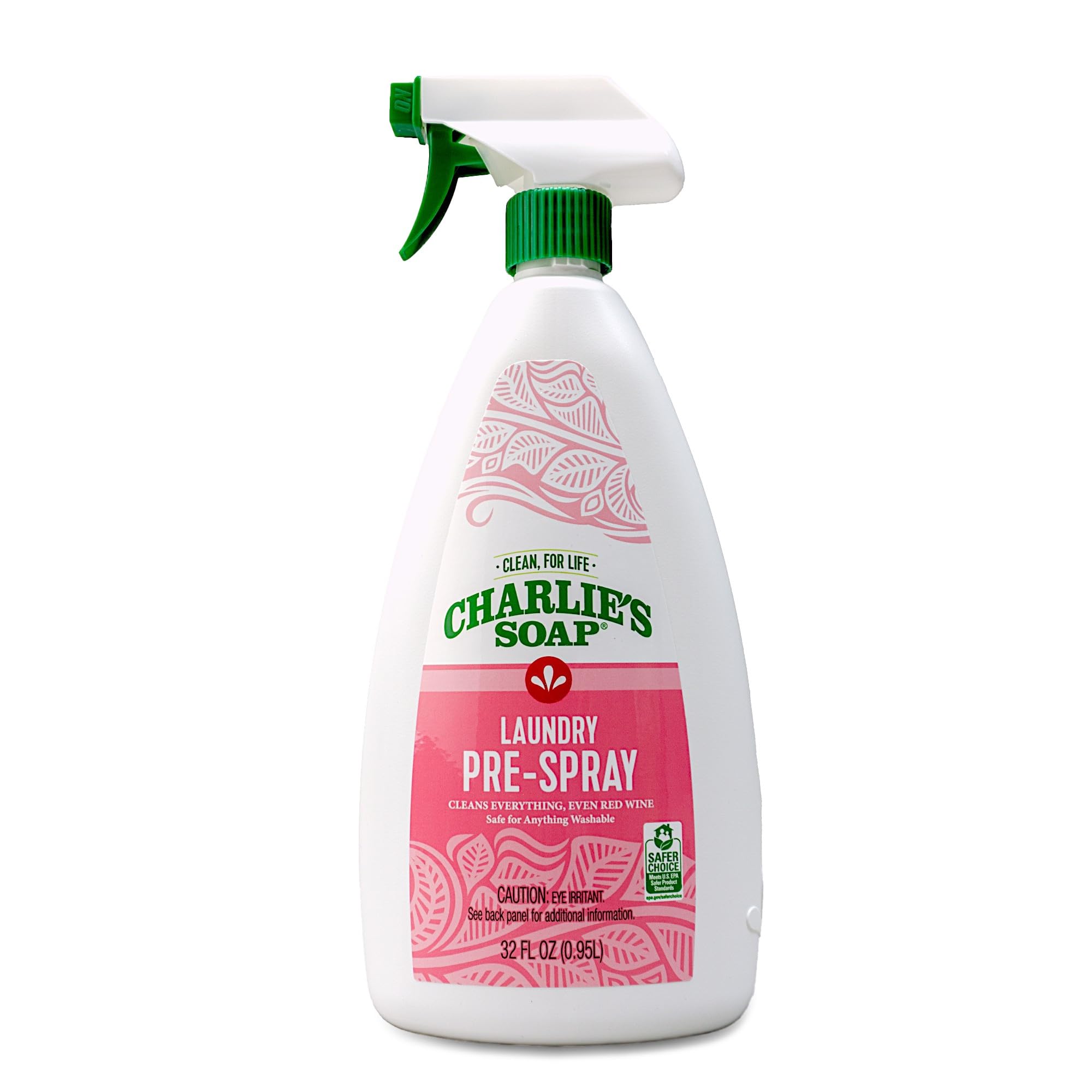 Charlie's Soap Laundry Pre-Spray Stain Remover (32 fl oz), Natural Laundry Pretreat and Stain Remover (Pack of 1)