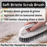 Final Touch AllStone Countertop Cleaner - Plant-Based Stone Safe Cleaning Spray with Scrub Brush - Daily Use Cleaner for Granite, Quartz, Marble