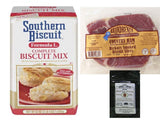 Southern Biscuit Formula L Biscuit Mix (52 Oz) and Hickory Smoked Country Ham Biscuit Slices, 8oz package