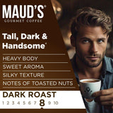 Maud's Dark Roast Coffee Pods, 50ct, Single Serve Pods - 100% Arabica Coffee, Compatible with Keurig K Cups Maker