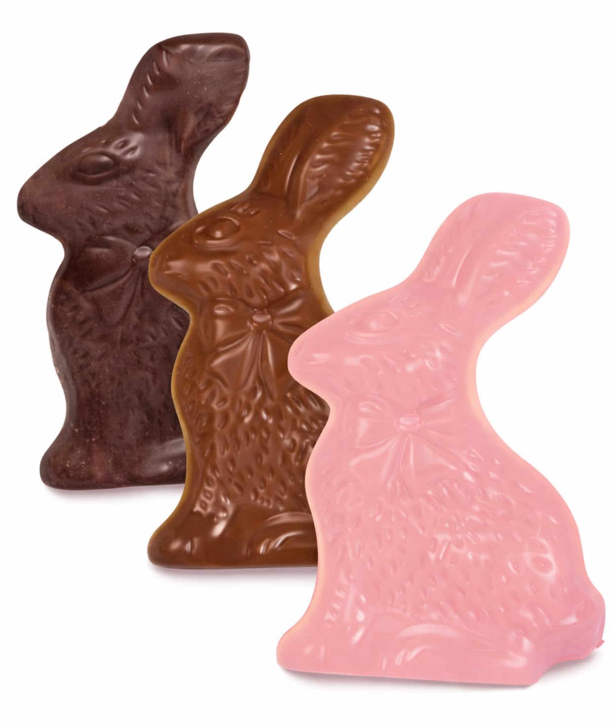 Easter Solid Milk Chocolate Bunny, Peanut butter & Strawberry 'n Creme Easter Rabbit Each box 1.5 oz | Bundle Great for Easter Basket stuffers, Easter