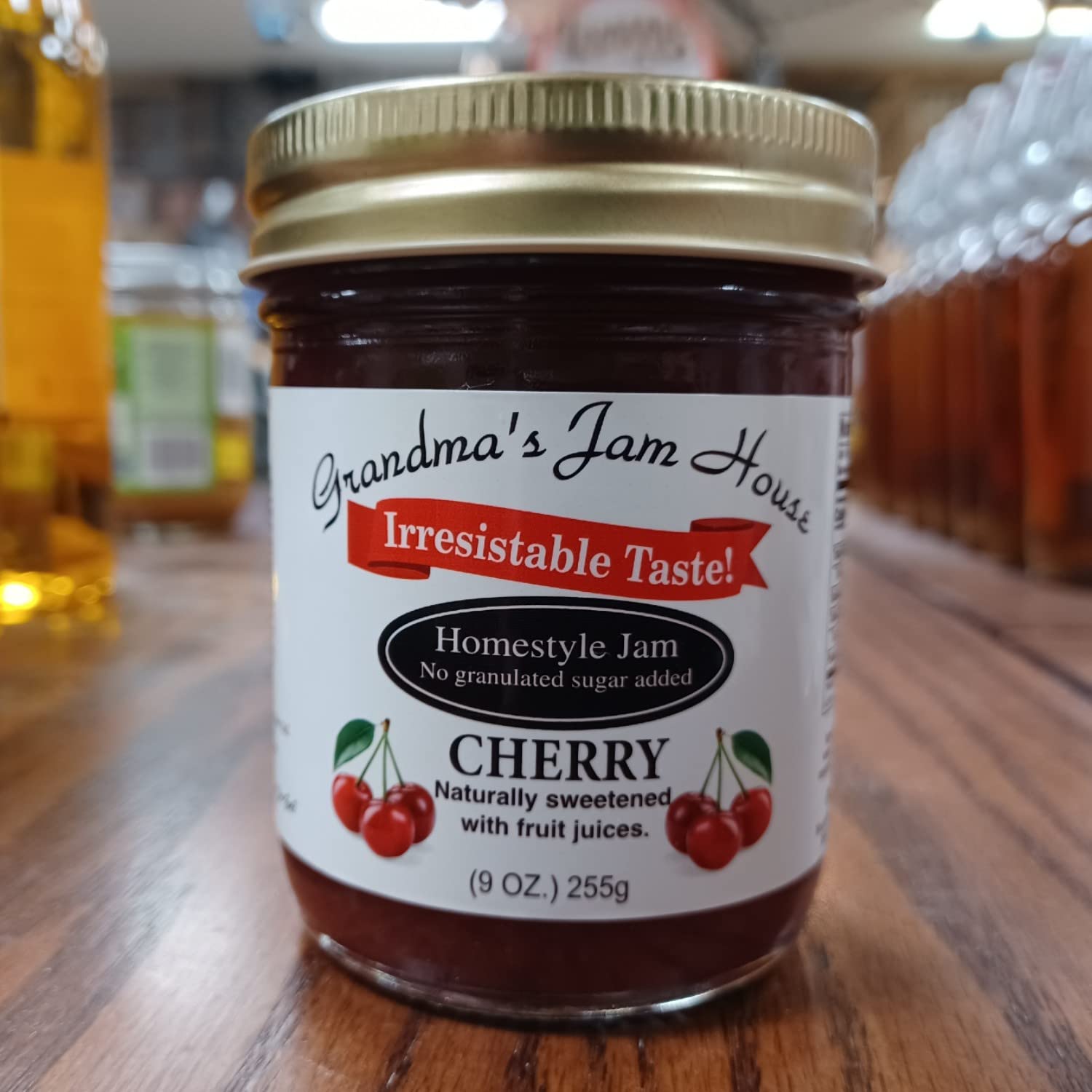Cherry, No Sugar Added, Grandma's Jam House, 9oz (1 jar)