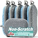 Sponges Kitchen Dish Sponge for Washing Dishes Cleaning Kitchen, All-Purpose, 6 Pack, Non Scratch, Rough Scrubbers Side for Non-Stick Cookware, Soft