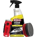 Weiman Heavy Duty Stove and Oven Cleaner 3 Piece Total Clean Kit, For Baked on Grease, Grime, Carbonized Food, Includes Foaming Cleaner (24oz)