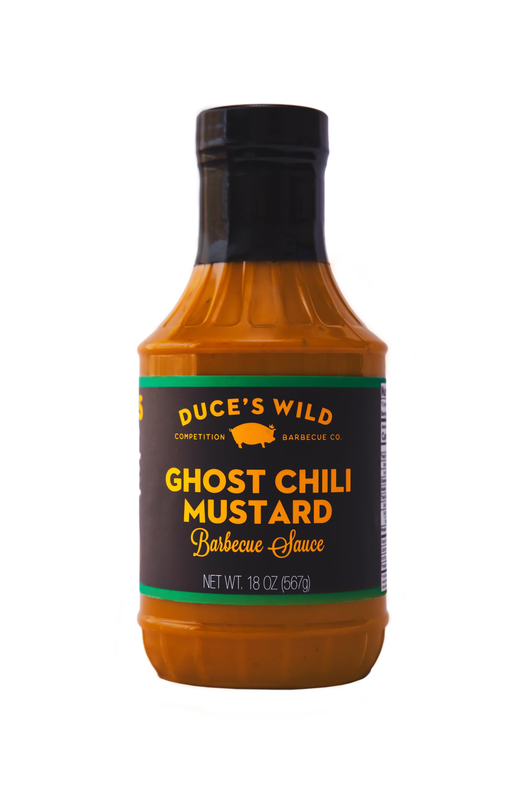 Duce’s Wild Barbecue Wild Ghost Chili Mustard Sauce - Sweet & Spicy Mustard BBQ Sauce with Ghost Chili & Chipotle Peppers - Bold Grilling & Smoking