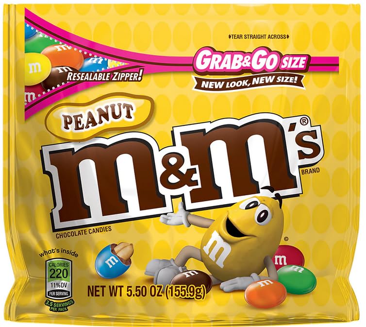 M&M'S PEANUT STAND UP POUCH 5 OUNCES