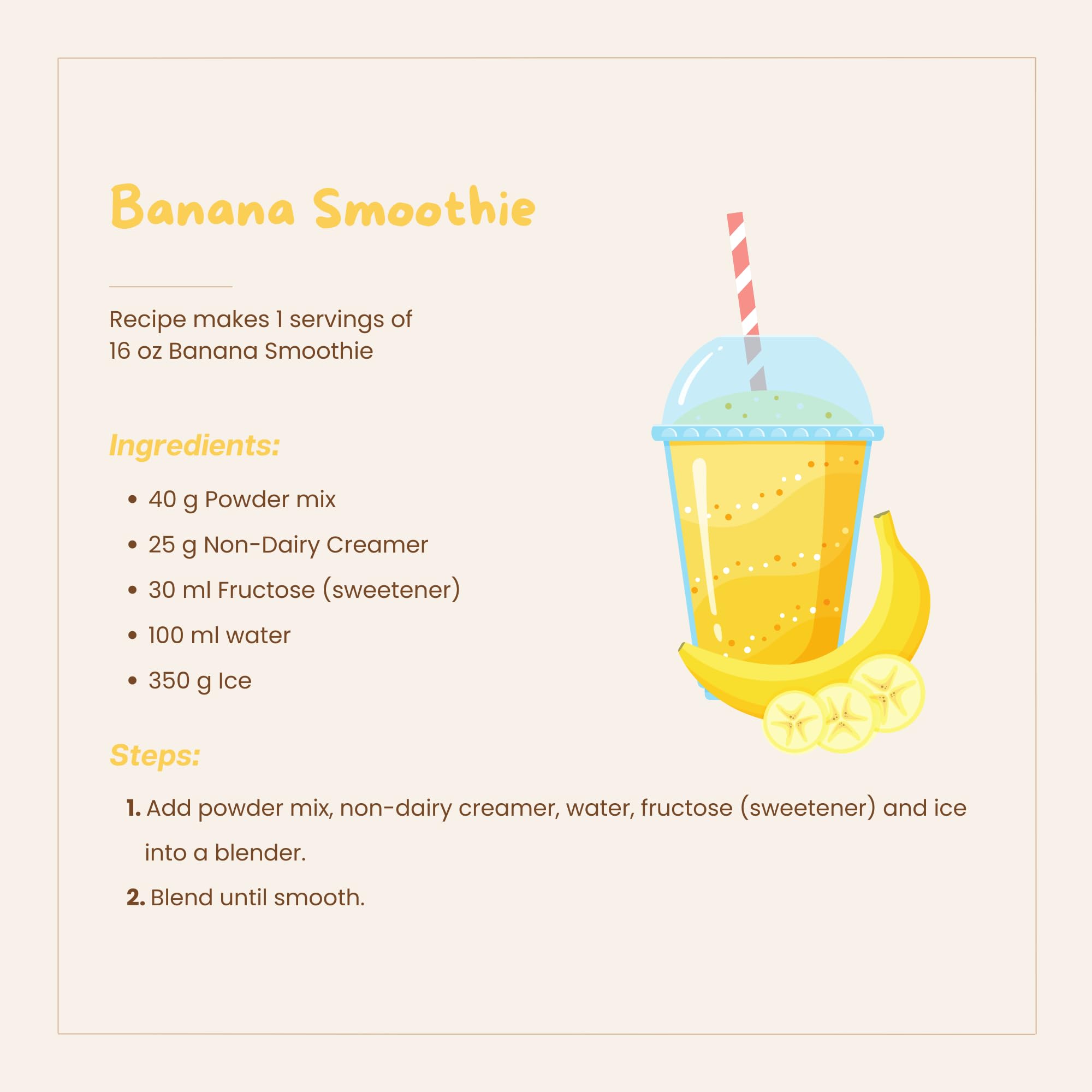 Bossen Bubble Tea Powder Mix (Banana)