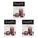 PROTIFIT - High Protein Dark Chocolate Pudding & Shake Mix 3 Pack, 15g Protein, Low Calorie, Low Fat, Low Carb, Aspartame Free, Idea Protein