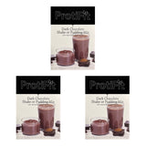 PROTIFIT - High Protein Dark Chocolate Pudding & Shake Mix 3 Pack, 15g Protein, Low Calorie, Low Fat, Low Carb, Aspartame Free, Idea Protein