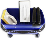 DAB Cleaning Rolling Bucket & Accessories | 19" (48.3 cm) Bucket with Built-in Double Roll Wringer | Includes 12" (30.5 cm) Riser & Water-Resistant