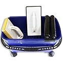 DAB Cleaning Rolling Bucket & Accessories | 19" (48.3 cm) Bucket with Built-in Double Roll Wringer | Includes 12" (30.5 cm) Riser & Water-Resistant
