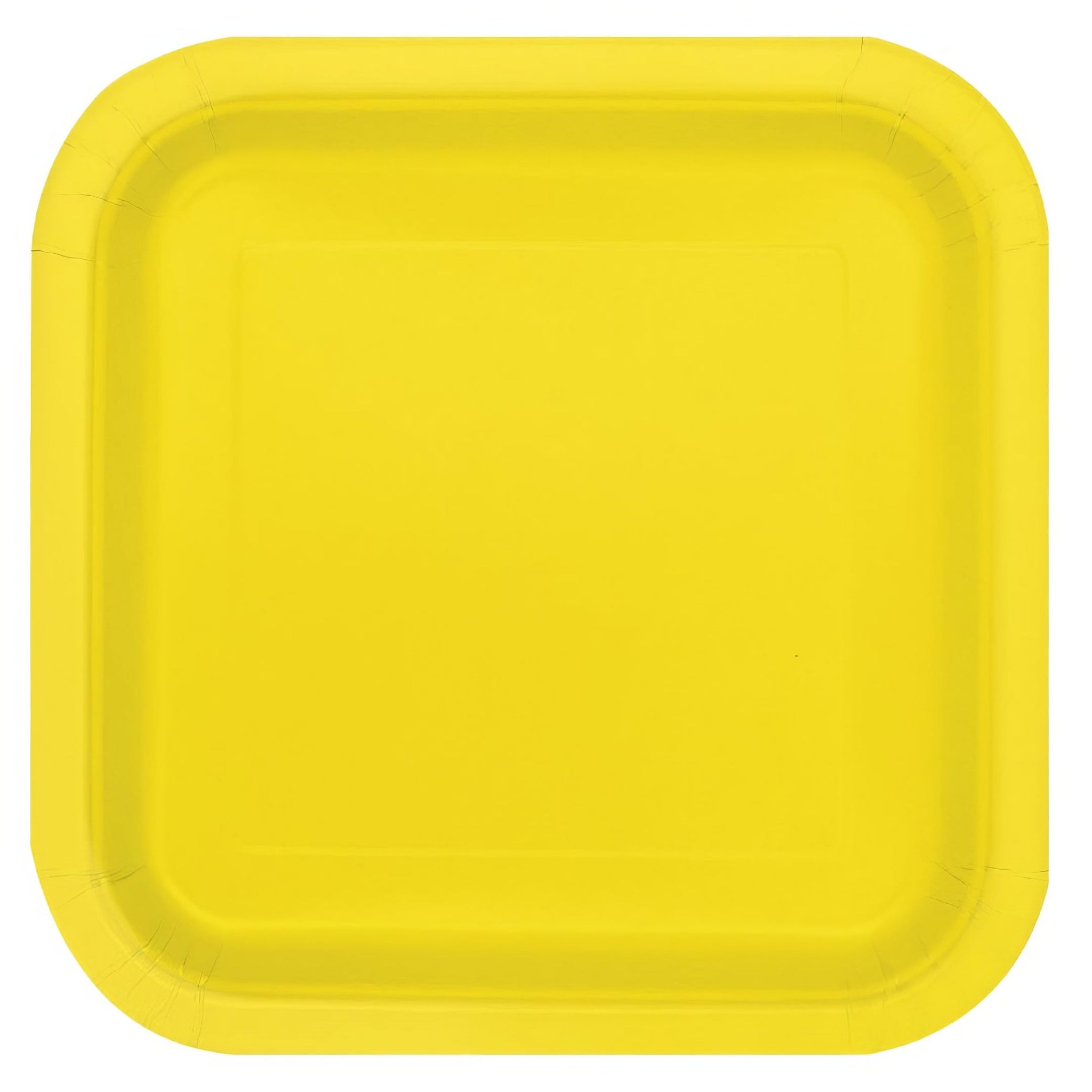 Unique Premier Style Neon Yellow Square Paper Dessert Plates - 7" (Pack of 12) - Vibrant Design, Ideal for Parties and Special Events