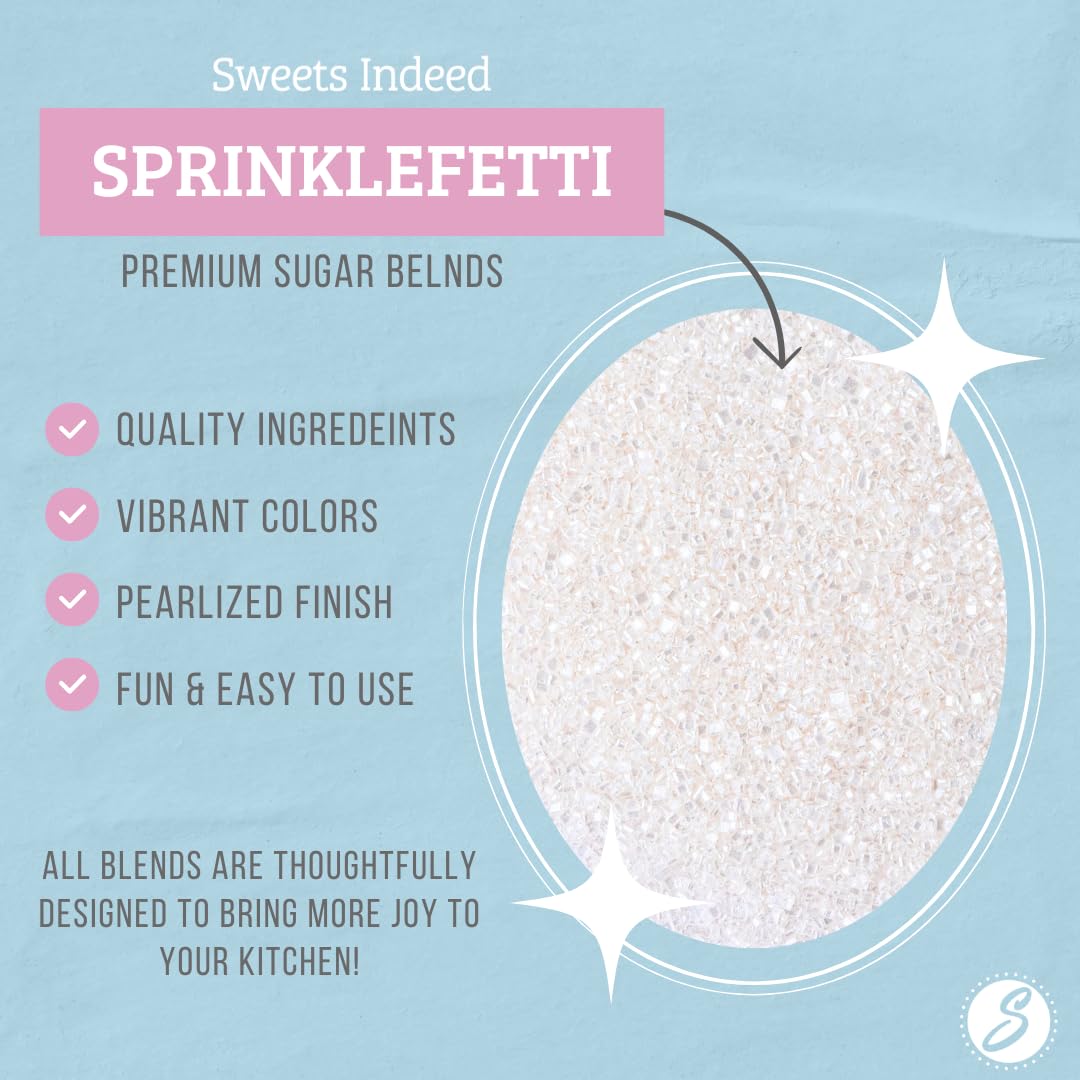 Sweets Indeed White Decorating Sugar - White Sanding Sugar Crystals for Baking & Decorating Cupcakes, Cookies, Cakes & Desserts - Wedding, Holiday
