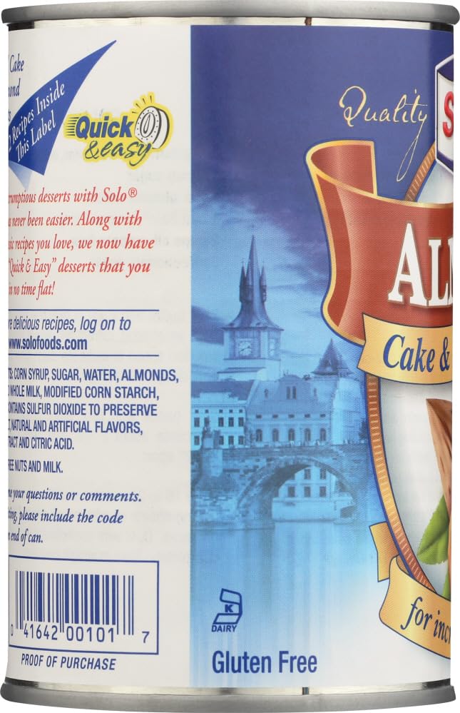 Solo Almond Cake and Pastry Filling 12.5oz, Pack of 8