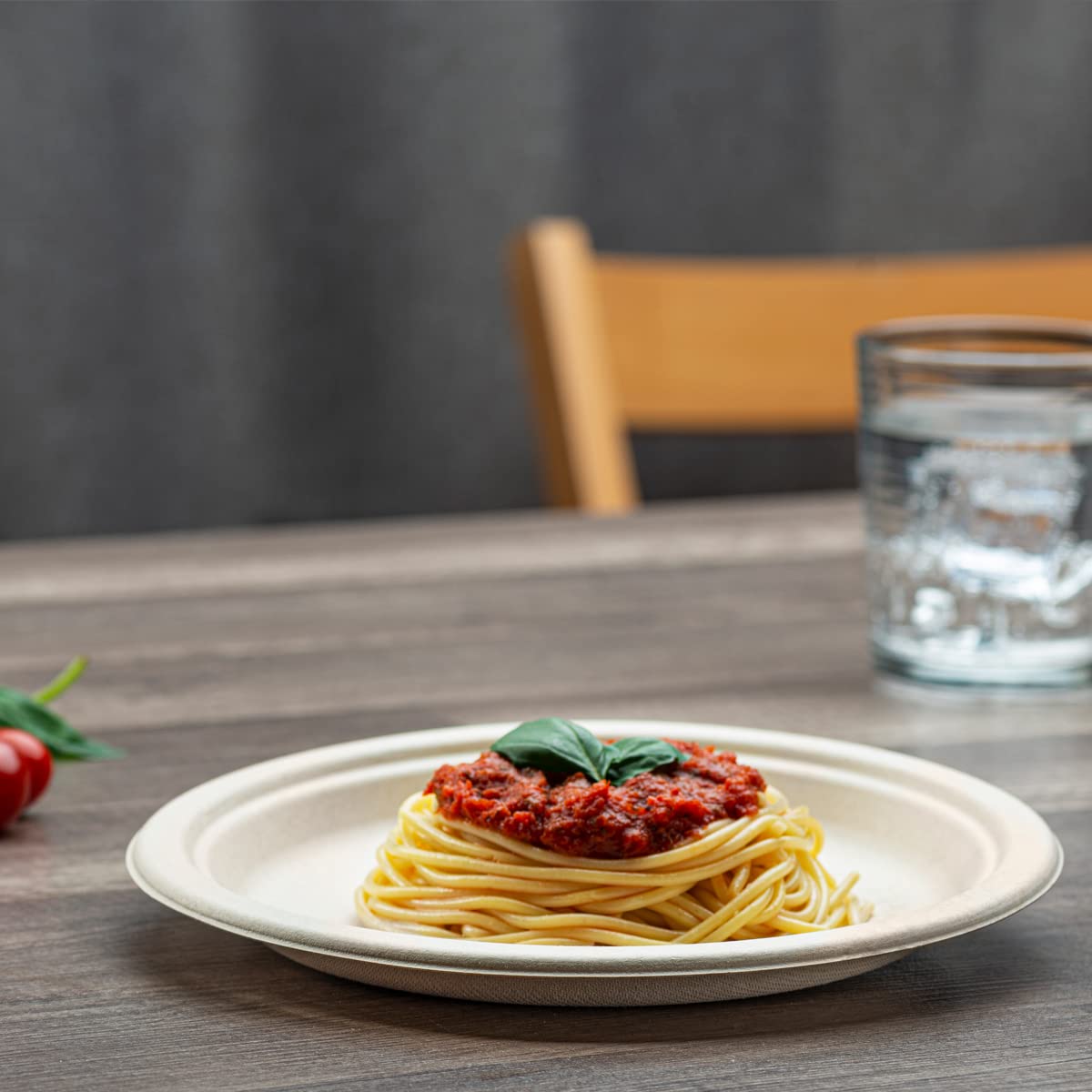 Comfy Package GUSTO 9 Inch - Paper Plates, 100% Compostable Plates Heavy-Duty - [250 Count] Kraft Biodegradable Plates, Disposable Sugarcane Paper
