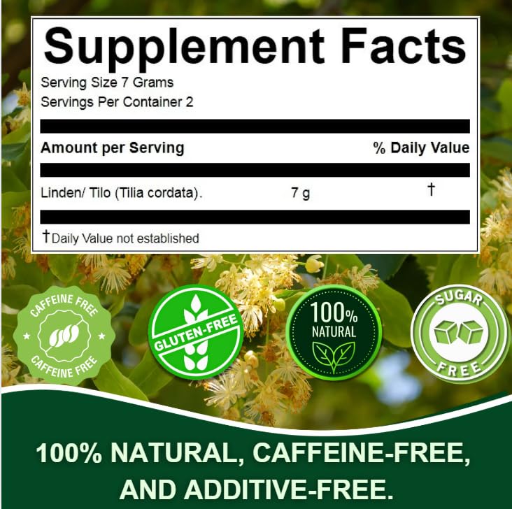 Hanan Linden Loose Herbs (Tilo Tila) 0.5 oz (14 g) - Natural, Dried Linden Plant Leaf for Herbal Tea Supplement