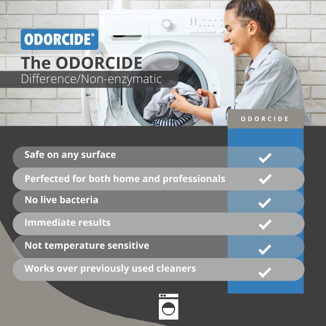 Odorcide - 1 Gallon Concentrated Laundry Odor Eliminator for Strong Odor, All Laundry Uses - Safe, Non-Enzymatic Odor Neutralizer - Laundry Odor