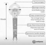 The Original Smiling Handle with Soap Dispensing by Smilyeez for The Smiling Sponge & Smilyeez Dishwand Combo (White/Grey)