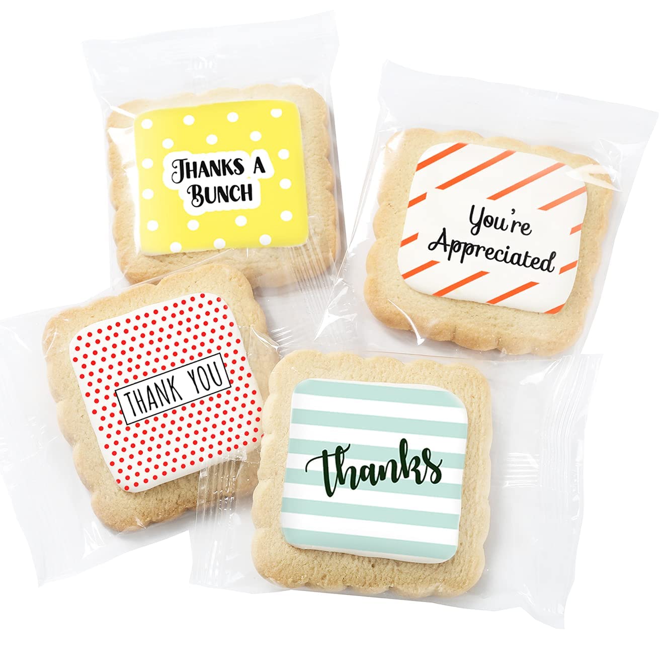 Thank You Gift Basket Cookies for Men Women Employees Teacher Nurse Co workers | Individually Wrapped | 4 Pack | Appreciation Box Treats