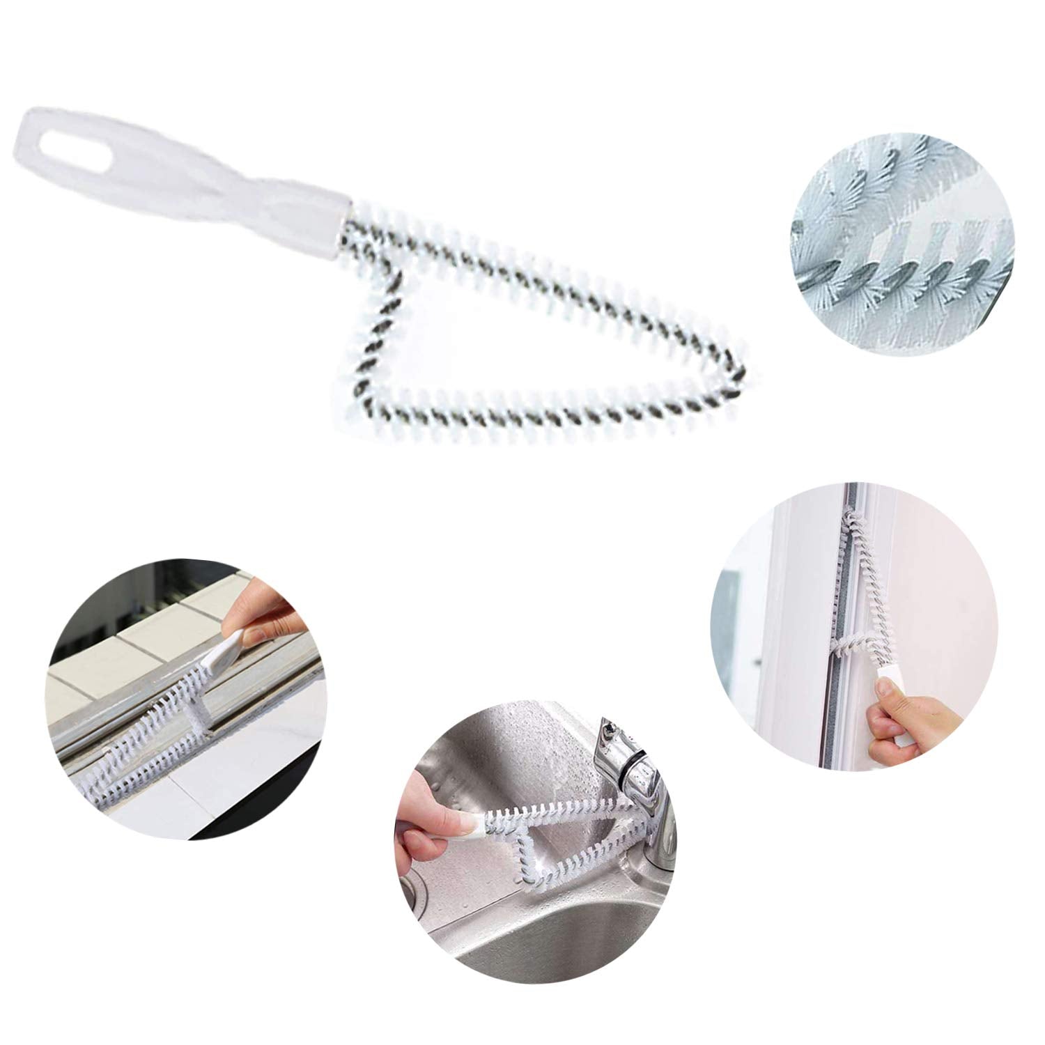 8 Pcs Hand-held Groove Gap Cleaning Tools,Door Window Track Cleaning Tools Groove Corner Crevice Cleaning Brushes for Sliding Door/Tile