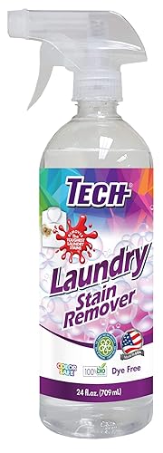 TECH Laundry Stain Remover Spray - Color Safe, Effective Clothes Stain Remover (24 OZ)