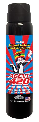 Agent 420 Cannabis & Cigarette Odor Eliminator Aerosol Spray, Freedom, 3.5 oz - Tea Tree Oil Breaks Down Smoke at the Molecular Level