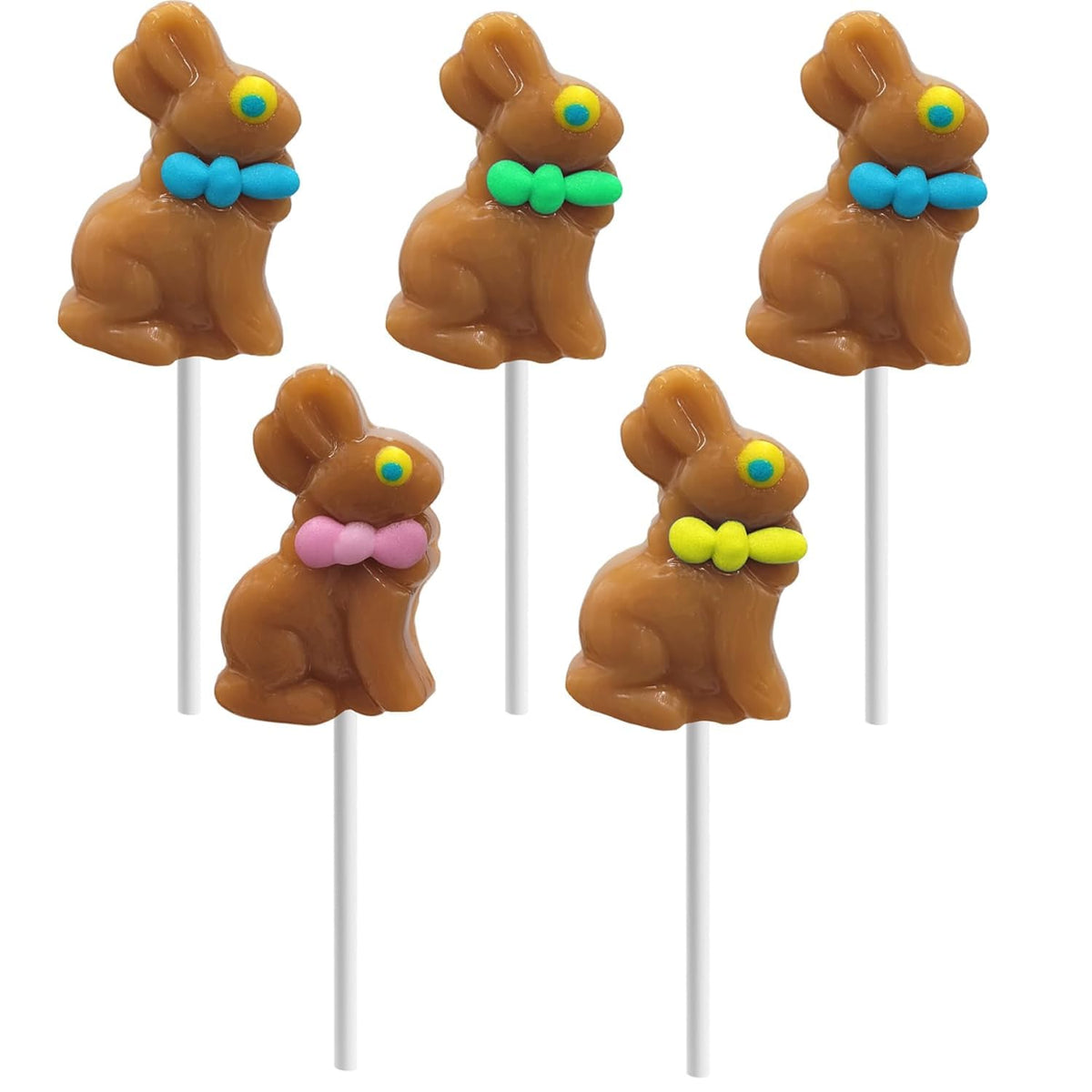Fruidles Easter Bunny Lollipops Suckers, Colorful Easter Eggs, Fat-Free - Individually Wrapped Easter Pops (Pack of 36)
