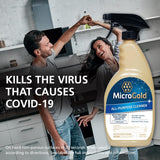 MicroGold All-Purpose Cleaner Spray Kills 99.9% of Bacteria and Viruses Bleach Free for Use in Kitchens and Bathrooms, 24 Fluid Ounces, 1 Pack