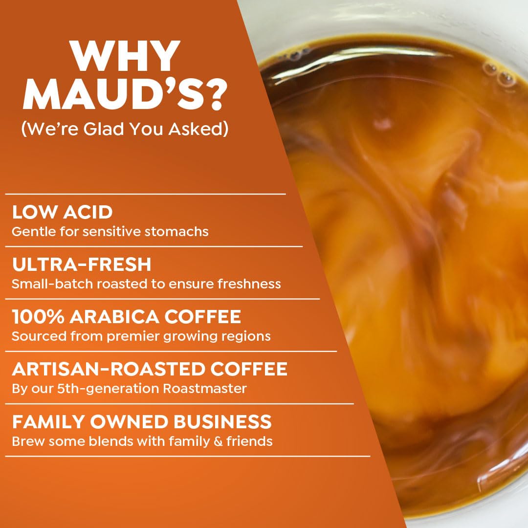 Maud's Decaf Pumpkin Spice Flavored Coffee Pods, 18 ct, Medium Roast Flavored Coffee in Single Serve Pods - 100% Arabica Beans, Compatible with Keurig