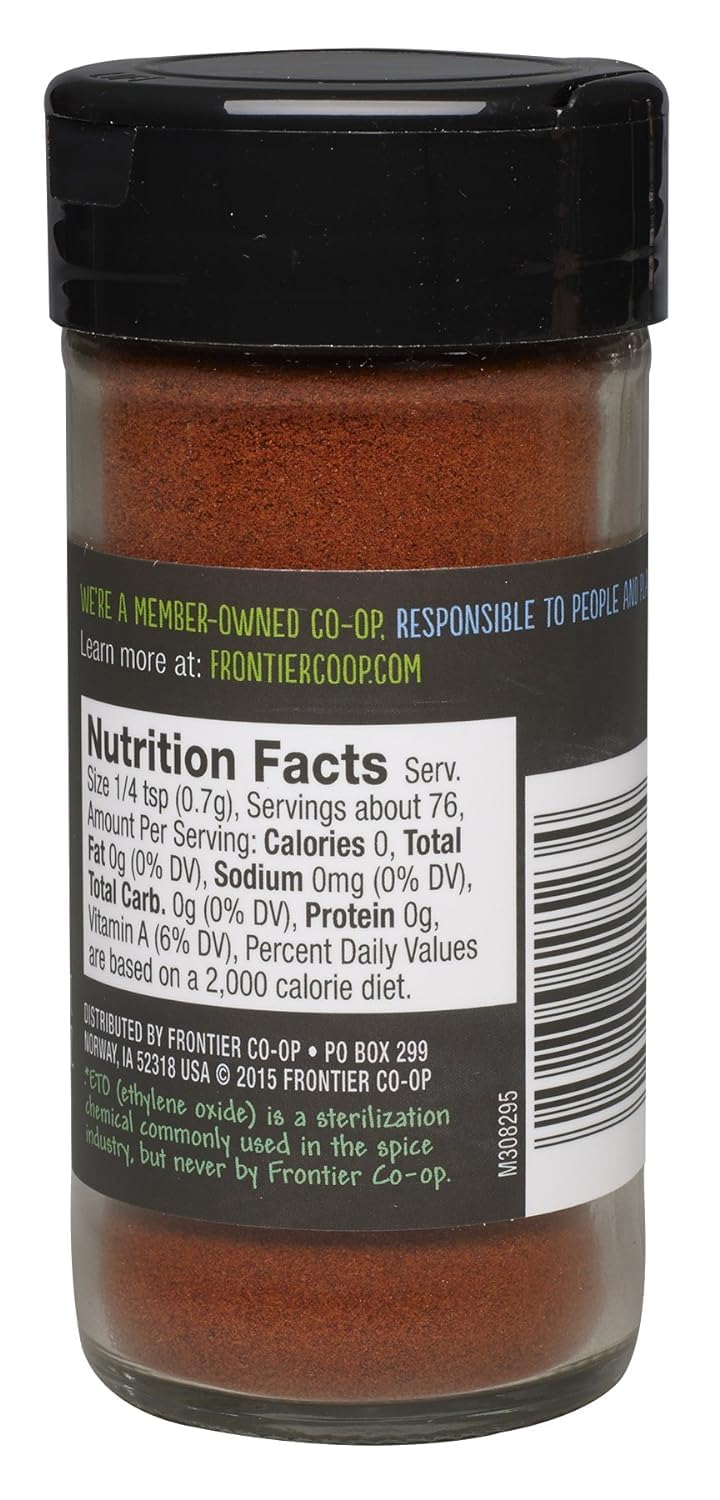 Frontier Co-op Smoked Ground Paprika, All Natural Paprika Powder, Kosher | 1.87 Ounce (Pack of 1)