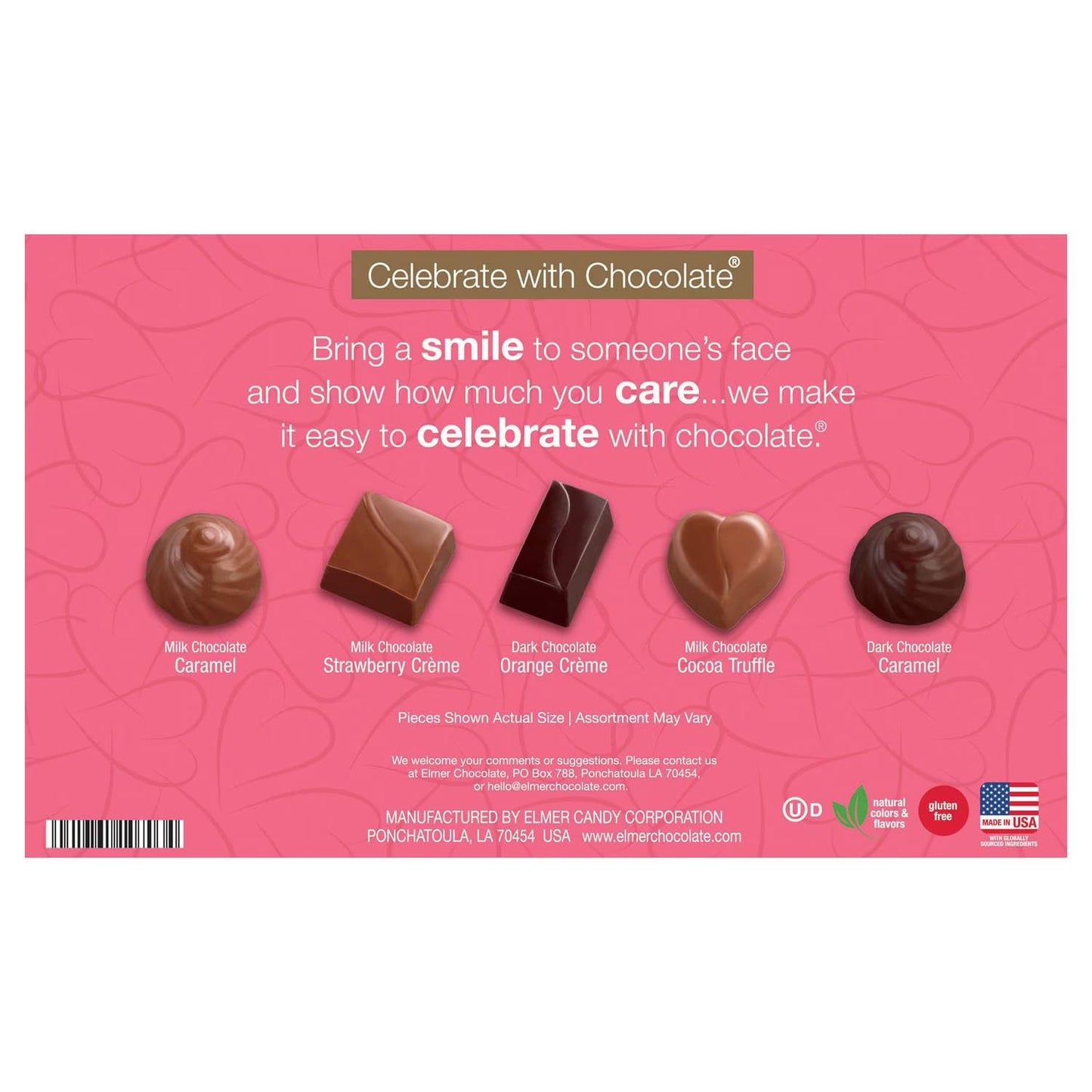 Elmer Chocolate Valentine Hearts, 12 Pack, Assorted Chocolates, 24 oz, Heart Shaped Gift Boxes