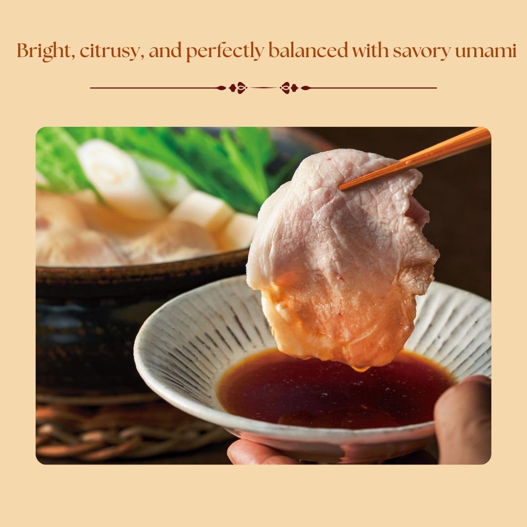 Shibanuma Premium Japanese Yuzu Ponzu Citrus and Bonito Seasoned Soy Sauce, Contains 8.2% Fresh Yuzu Citrus - 300ML